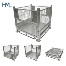 Galvanized Solid Rigid Folding Wire Stillage Cages with Steel Plate